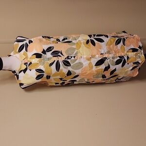 Rachel Zoe Sleeveless Floral Button Down Shirt Dress - Black, Yellow, Orange